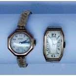 Two ladies vintage 9ct gold wrist watches