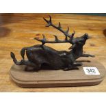 Small mounted bronze ornament of a red deer stag