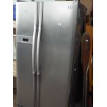 Large silver coloured double door fridge