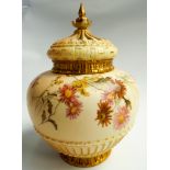 Royal Worcester blush ivory pot pourri vase and cover,