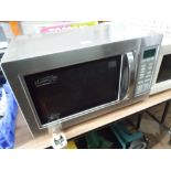 An Hinari Lifestyle microwave oven in a stainless steel case