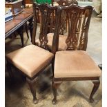 A set of 8 reproduction Georgian style mahogany dining chairs,