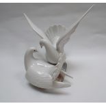 Lladro figure of two white doves,