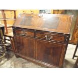 3' reproduction mahogany bureau with drawers and cupboards under