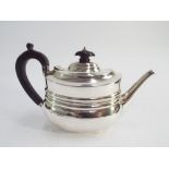 Late 19th century silver bachelors teapot, London hallmarks 1899, gross weight all in 10.