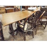 5' reproduction oak refectory dining table,