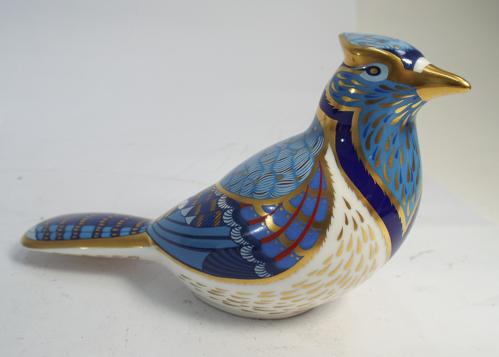 Royal Crown Derby paperweight modelled as a Jay