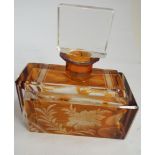 Amber overlaid glass scent bottle in the art deco style Condition - very small