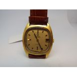 Vintage Omega De Ville wristwatch, gold plated with date aperture,