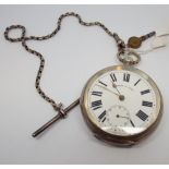 An 800 standard continental silver pocket watch retailed by Kendal & Dent with subsidiary seconds