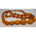 Two rows of amber style vintage beads