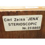 Carl Zeiss Jenner stereoscopic microscope in case