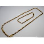 Turkish 2 tone gold modern tubular link chain bracelet,