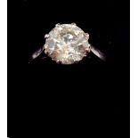A solitaire diamond ring, set with a brilliant cut diamond of approximately 2.
