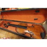1898 Hawkes and Sons London Violin in case with label inside
