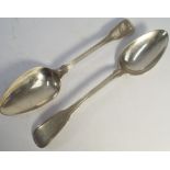 Pair of Georgian silver tablespoons with London hallmarks for 1802