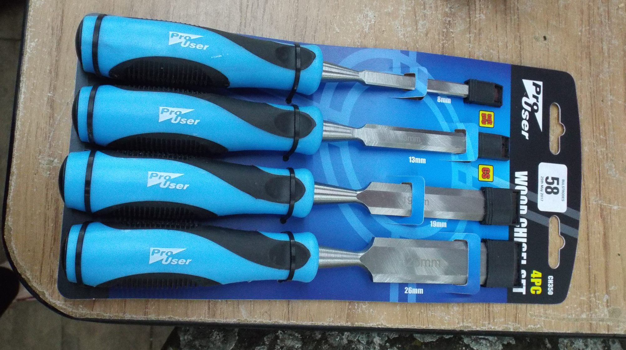 New four piece wood chisel set