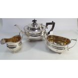 Three piece hallmarked silver tea service London hallmarks 1920 gross weight all in 30 troy ozs