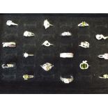 Group of 18 paste set ladies dress rings,