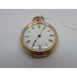 A ladies 14ct yellow gold Swiss fob watch