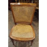 Victorian mahogany low seat bedroom chair with cane panel seat and back