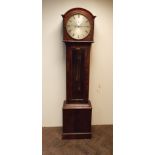 Early 19th century long case regulator 8 day clock in mahogany case with glazed door with striking