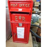 Reproduction wall fitting red painted post box