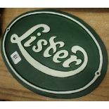 A cast iron oval advertising plaque for Lister