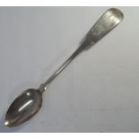 Large Victorian Scottish basting spoon with presentation inscription for Leicester Wool exhibited