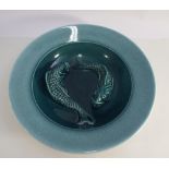 Poole Pottery Limited Edition modern charger plate decorated with Pisces fish impressed marks AW