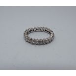 18ct white gold diamond set full eternity ring,