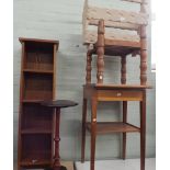 A CD rack, wine table, magazine rack,