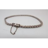 18ct white gold diamond line bracelet set with 1.