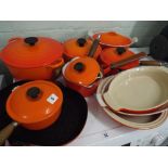 Four Le Creuset saucepans with lids, 2 pots with lids,