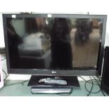 LG 37" digital LCD television with Freeview etc and Sky Plus HD box