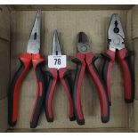 4 assorted pliers