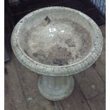 Reconstituted stone garden birdbath