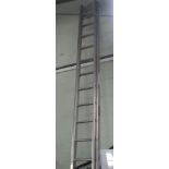 Tall aluminium 17 rung double extending ladder