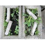 Two reconstituted stone garden planters,