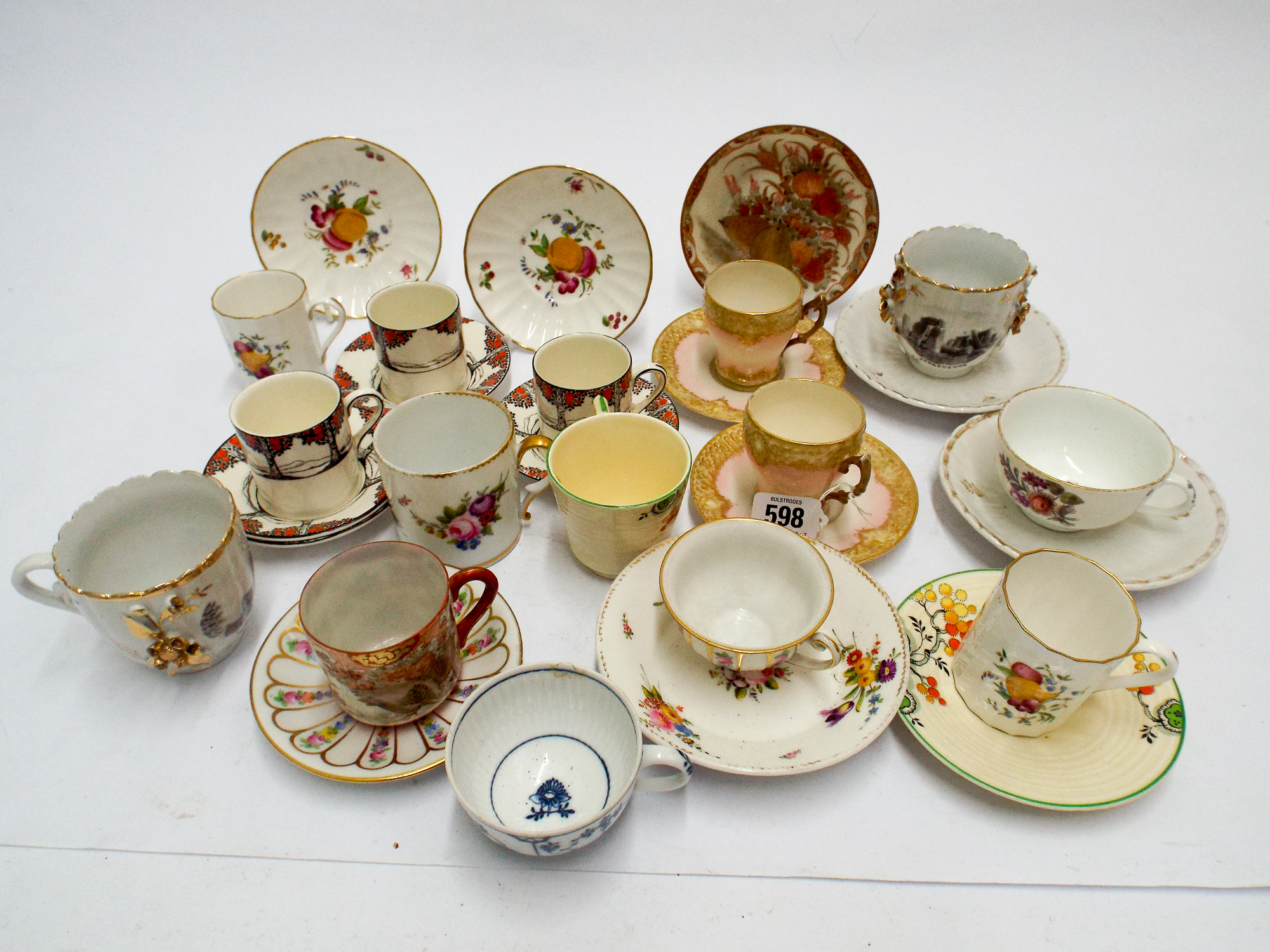 Collection of cabinet cups, 15 in all,