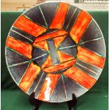 Large Poole Pottery studio charger designed by Anita Harris.