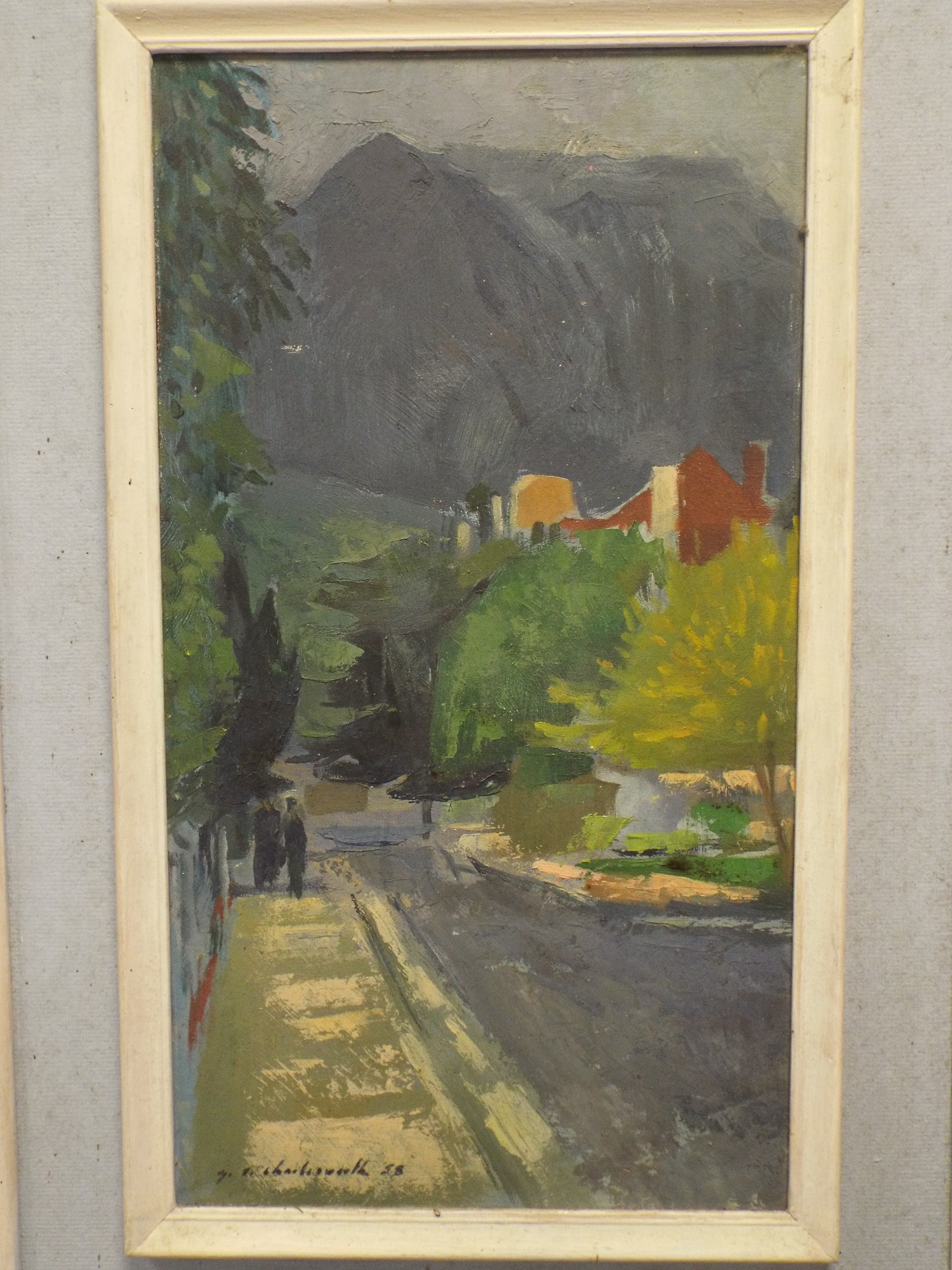 G.Charlesworth, South African oil on board of a landscape, signed and dated '58.
