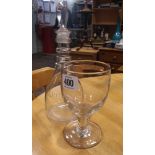 Antique glass rummer and a sherry decanter with stopper