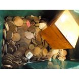 Large quantity of old copper pre-decimal pennies, halfpenny's, shillings,