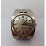 Omega Constellation stainless steel automatic chronometer vintage wristwatch, with Omega bracelet.