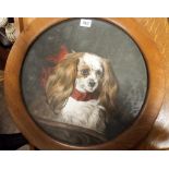 A 19th century print of a Cavalier King Charles Spaniel and a print of cart mare and foal