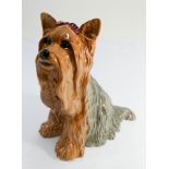 A Beswick fireside model of a Yorkshire Terrier Dog black printed mark on base height 26cms model