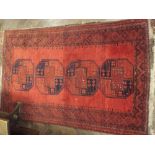 Red and patterned Persian Rug