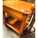 Mahogany square lamp table with under tier