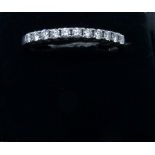 18ct white gold half-hoop diamond eternity ring,